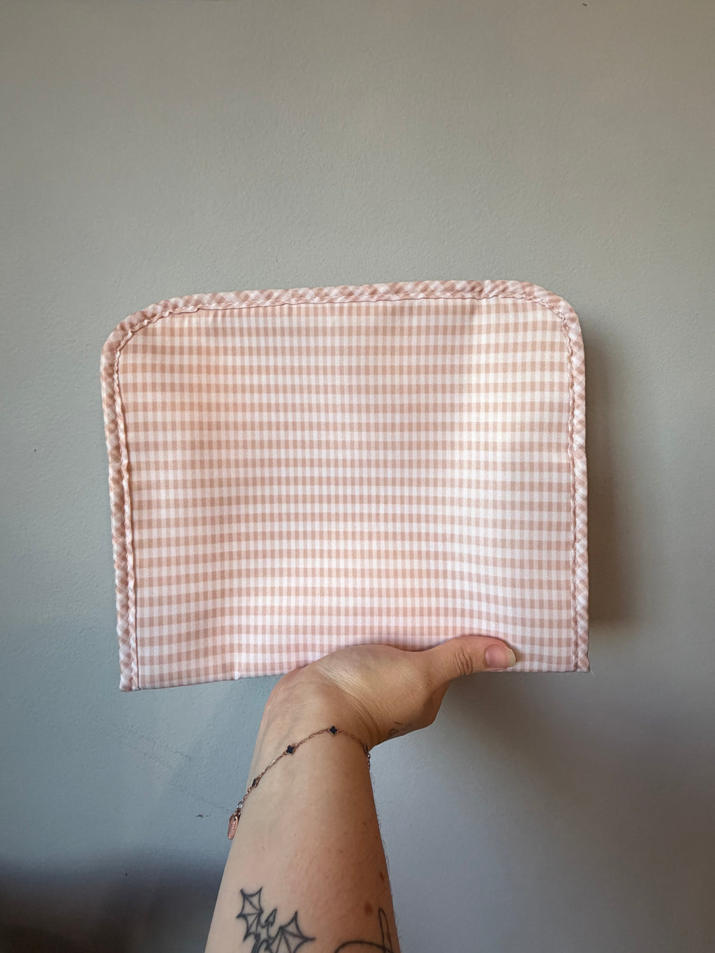 Petal & Gingham Zipper Pouch