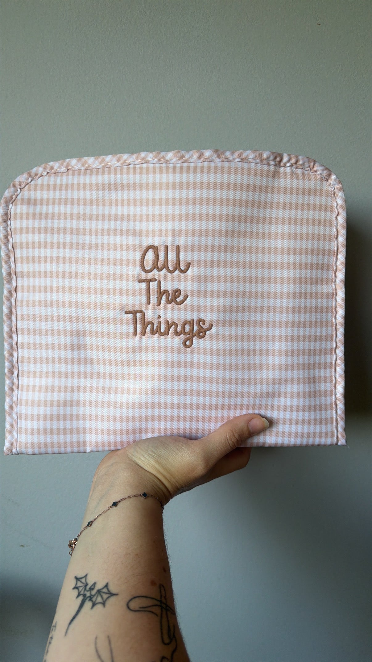Petal & Gingham Zipper Pouch